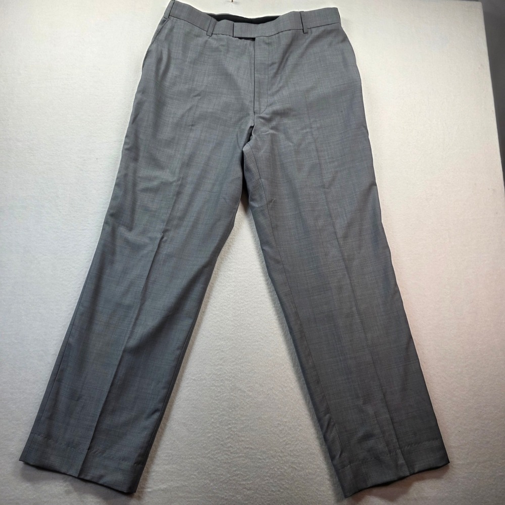 Alexandre London Savile Row Men's 100% Wool‎ Gray Dress Pants 40W 30L Pleated